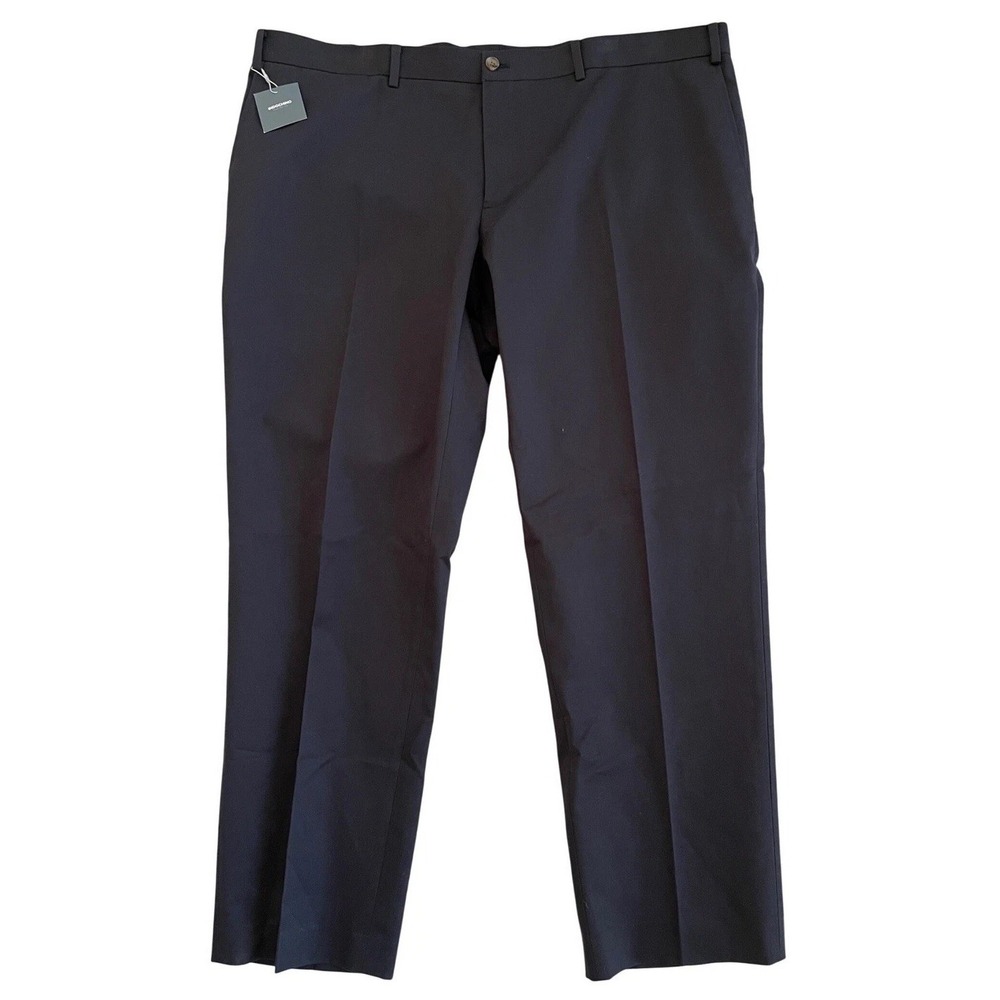 NWT Indochino Yaletown 60 Black Cotton Dress Pants Mens 42x28 Flat Front Trouser
